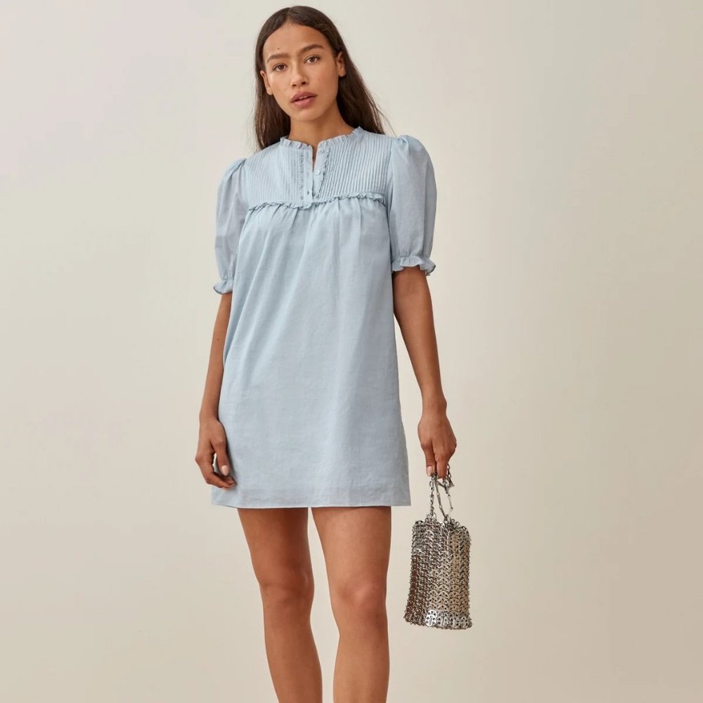 NWT Reformation "Folly" dress in soft blue